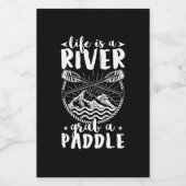 Kayak Driver Life is een rivier Wijn Etiket (Enkel label)