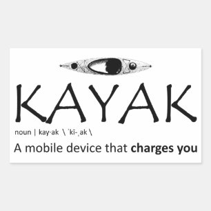 Kayak, een mobiel apparaat dat je oplaadt rechthoekige sticker