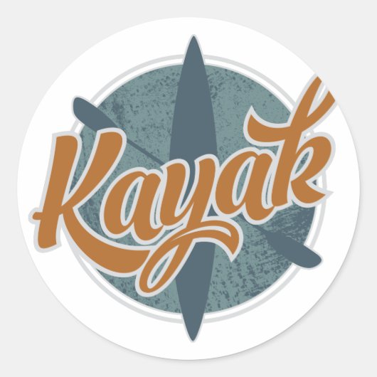 Kayak Emblem Ronde Sticker (Voorkant)