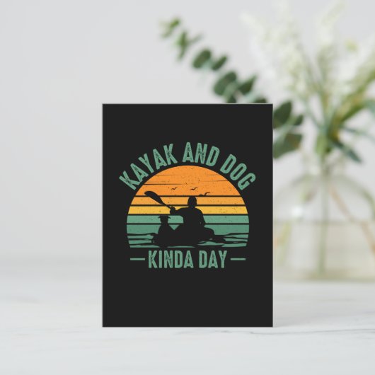 Kayak en Dog Kinda Day Briefkaart (Staand voorkant)