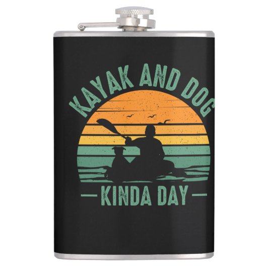 Kayak en Dog Kinda Day Heupfles (Voorkant)