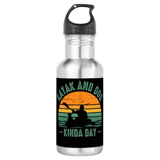 Kayak en Dog Kinda Day Waterfles (Voorkant)