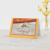 Kayak en Gouden Retriever Gelukkig met je pensioen Kaart (Gele Bloem)