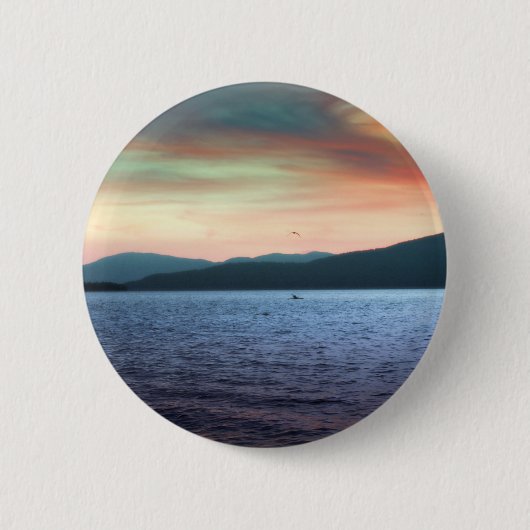 Kayak en Gull Return Ronde Button 5,7 Cm (Voorkant)