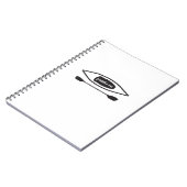 Kayak en peddel, eenvoudig ontwerp voor zwarte lij notitieboek (Linkerzijde)