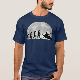 Kayak Evolution Moon Kayakers Paddling canoe T-shirt