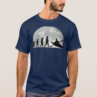Kayak Evolution Moon Kayakers Paddling canoe T-shirt
