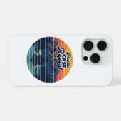 Kayak Fishing Paddle Retro Sunset iPhone Hoesje (Achterkant horizontaal)