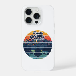 Kayak Fishing Paddle Retro Sunset iPhone 15 Pro Case
