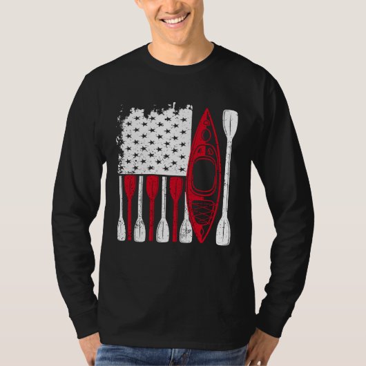 Kayak Flag Kayaker Outdoor Kayaking Kayak Boating T-shirt (Voorkant)