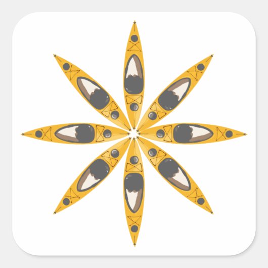 Kayak Flower Vierkante Sticker (Voorkant)