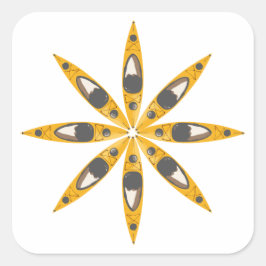 Kayak Flower Vierkante Sticker