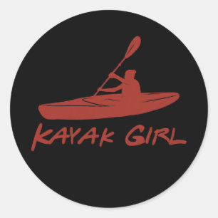 Kayak Girl kayak accessoires vrouwen Kayaking Ronde Sticker