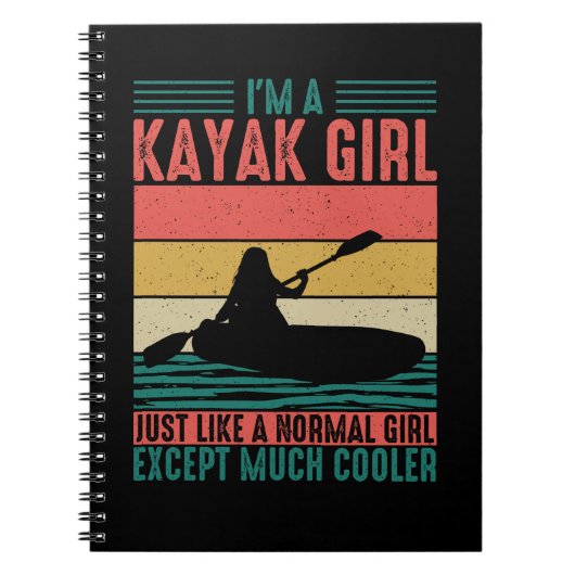 Kayak Girl, maar koeler Notitieboek (Voorkant)