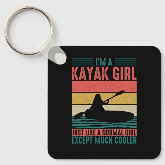 Kayak Girl, maar koeler Sleutelhanger (Voorkant)