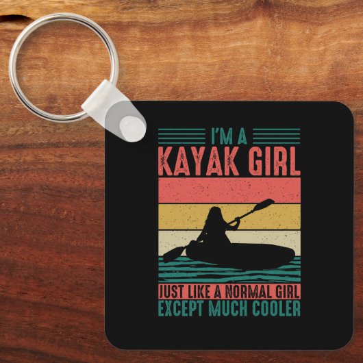 Kayak Girl, maar koeler Sleutelhanger (Voorkant)