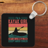 Kayak Girl, maar koeler Sleutelhanger (Achterkant)
