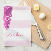 Kayak Girl Pink Stripes Theedoek (Quarter Fold)