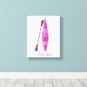 Kayak Girl Stretched Canvas Afdrukken (Insitu (Houten vloer))