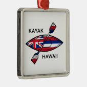 Kayak Hawaii Flag Metalen Ornament (Rechts)
