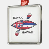 Kayak Hawaii Flag Metalen Ornament (Links)