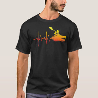 Kayak Heartbeat Paddle Boating Lover Gift Idee T-shirt