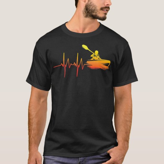 Kayak Heartbeat Paddle Boating Lover Gift Idee T-shirt (Voorkant)