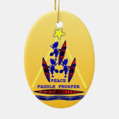 Kayak Holiday Paddle ~ Peace Paddle Prosper Cerami Keramisch Ornament (Achterkant)
