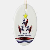 Kayak Holiday Paddle ~ Peace Paddle Prosper Keramisch Ornament (Rechts)