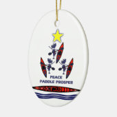 Kayak Holiday Paddle ~ Peace Paddle Prosper Keramisch Ornament (Links)