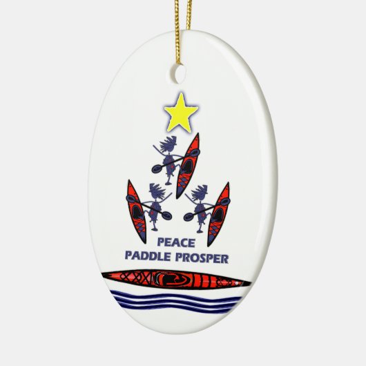 Kayak Holiday Paddle ~ Peace Paddle Prosper Keramisch Ornament (Links)