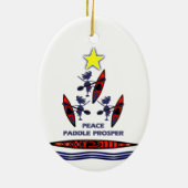 Kayak Holiday Paddle ~ Peace Paddle Prosper Keramisch Ornament (Achterkant)