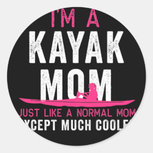 Kayak Im a Kayak mam Roze White Gift Light Ronde Sticker