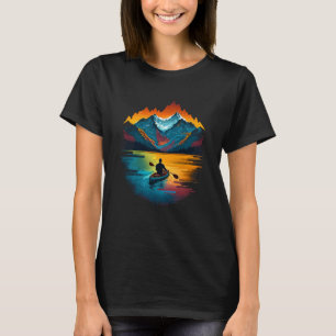 Kayak Kayaker Kayaking op de Canoe Lake Mountains T-shirt