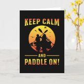 Kayak Kayaking Canoe Paddle Keep Calm Funny Gift Kaart (Gele Bloem)