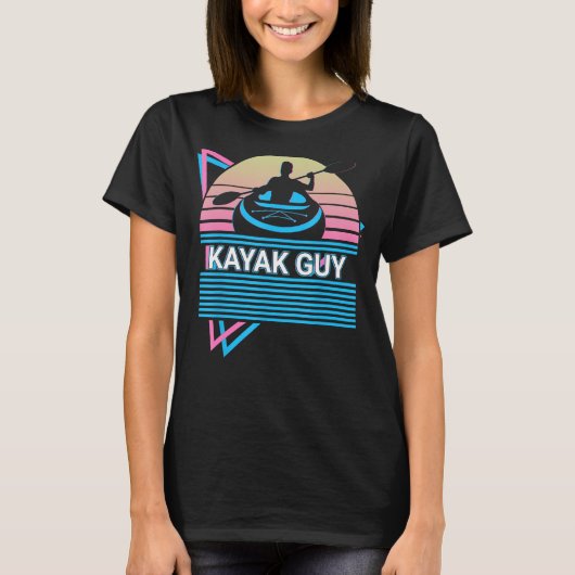 Kayak Kayaking Retro Kayak Guy T-shirt (Voorkant)