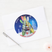 Kayak-kerstboom, aangepast ronde sticker (Envelop)