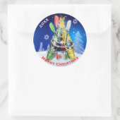 Kayak-kerstboom, aangepast ronde sticker (Tas)
