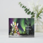 Kayak kerstboom Aurora Borealis Feestdagenkaart (Staand voorkant)