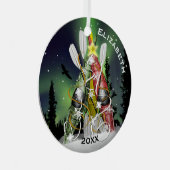 Kayak kerstboom Aurora Borealis Metalen Ornament (Voorkant Rechts)