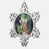Kayak kerstboom Aurora Borealis Tin Sneeuwvlok Ornament (Rechts)