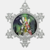 Kayak kerstboom Aurora Borealis Tin Sneeuwvlok Ornament (Voorkant)