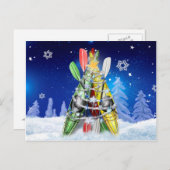 Kayak kerstboom feestdagenkaart (Voorkant / Achterkant)