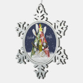 Kayak-kerstboom kayakcadeaus gepersonaliseerd tin sneeuwvlok ornament (Rechts)