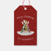 Kayak-kerstboom kayaks paddles gepersonaliseerd cadeaulabel (Achterkant)