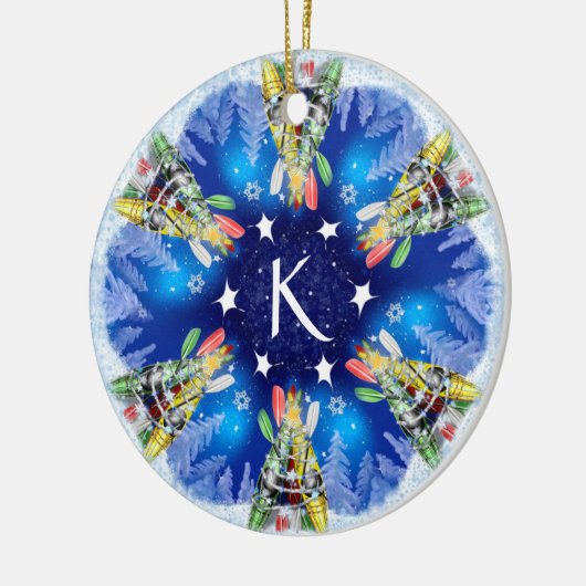 Kayak kerstboom keramisch ornament (Links)