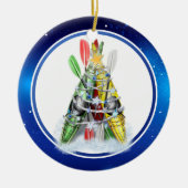 Kayak kerstboom keramisch ornament (Voorkant)