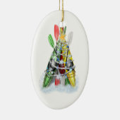 Kayak kerstboom keramisch ornament (Rechts)
