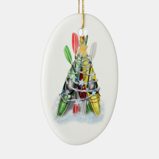 Kayak kerstboom keramisch ornament (Rechts)