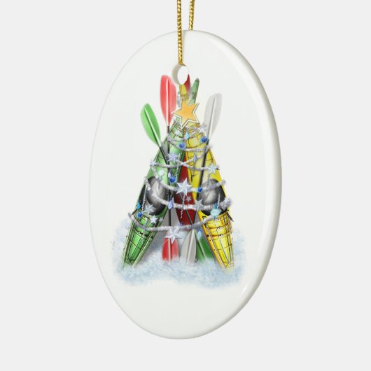 Kayak kerstboom keramisch ornament (Links)